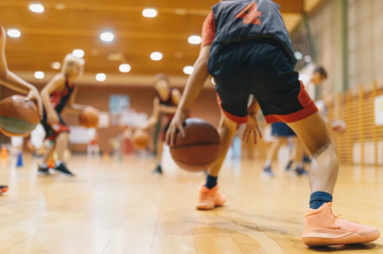 Boy playing basketball